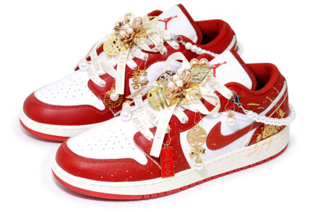 Jordan Air Jordan 1 Low top Vintage Basketball Shoes Unisex Red White