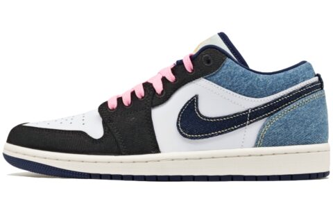 Jordan Air Jordan 1 Lightning Blue Black Abrasion Resistant Abrasion Resistant Low top Vintage Basketball Shoes Men’s