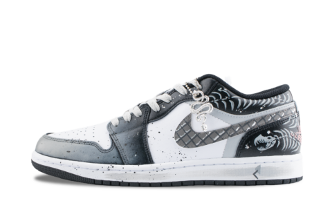 Jordan Air Jordan 1 Keel Abrasion Resistant Low top Vintage Basketball Shoes Unisex Dark Gray