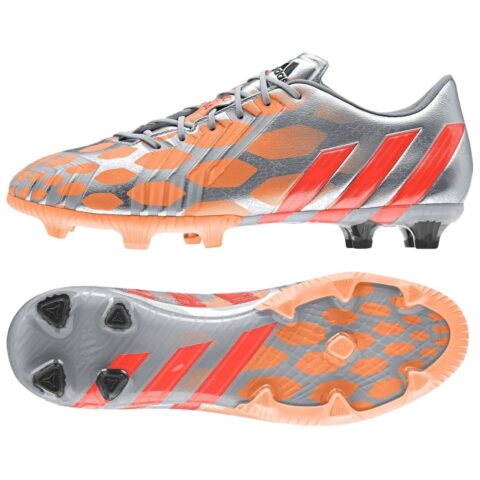 Adidas Predator Instinct FG Firm Ground Slip Resistant Abrasion Resistant Soccer Shoes Women’s Silver Orange
