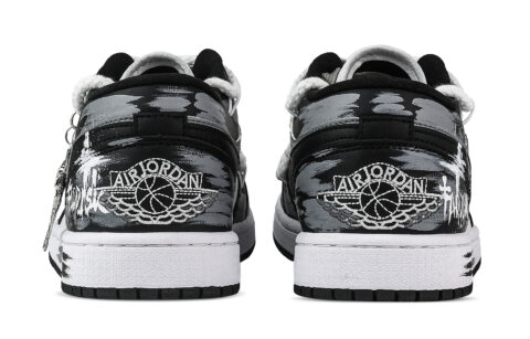 Jordan Air Jordan 1 Rose Branch Support Low top Vintage Basketball Shoes Unisex Black White Gray