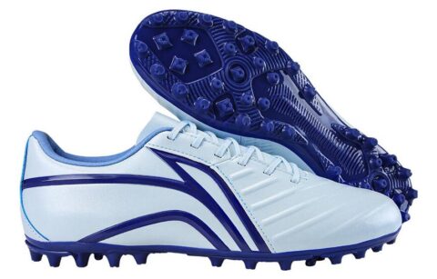 Li Ning AG Artificial Ground Artificial Turf Cushioning Slip Resistant Abrasion Resistant Soccer Shoes Men’s Blue White