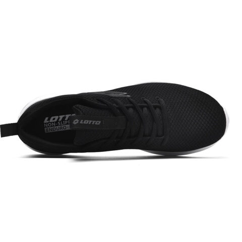 LOTTO Textile, Synthetic Leather Cushioning Slip Resistant Breathable Low top Running Shoes Men’s Black
