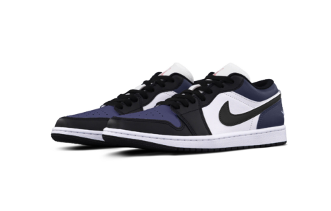 Jordan Air Jordan 1 Sanded Purple Leather Cushioning, Wear Resistant Low top Skateboard Shoes Unisex Black Purple