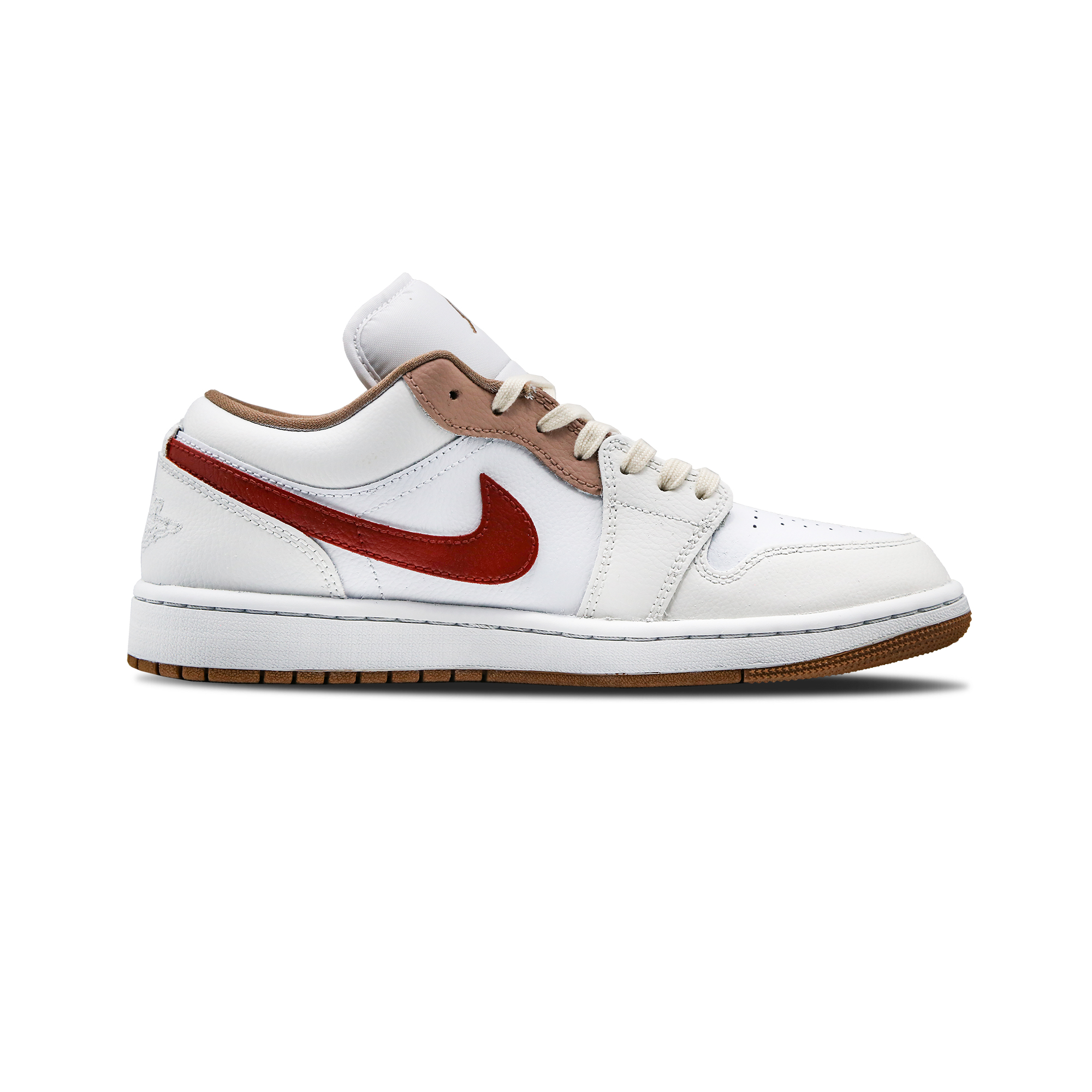 Jordan Air Jordan 1 Noon Starlight Abrasion Resistant Low top Vintage Basketball Shoes Unisex White Red