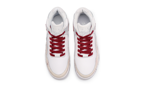 Nike Flight Legacy Thorn Rose Slip Resistant Abrasion Resistant Mid top Vintage Basketball Shoes Unisex White Red