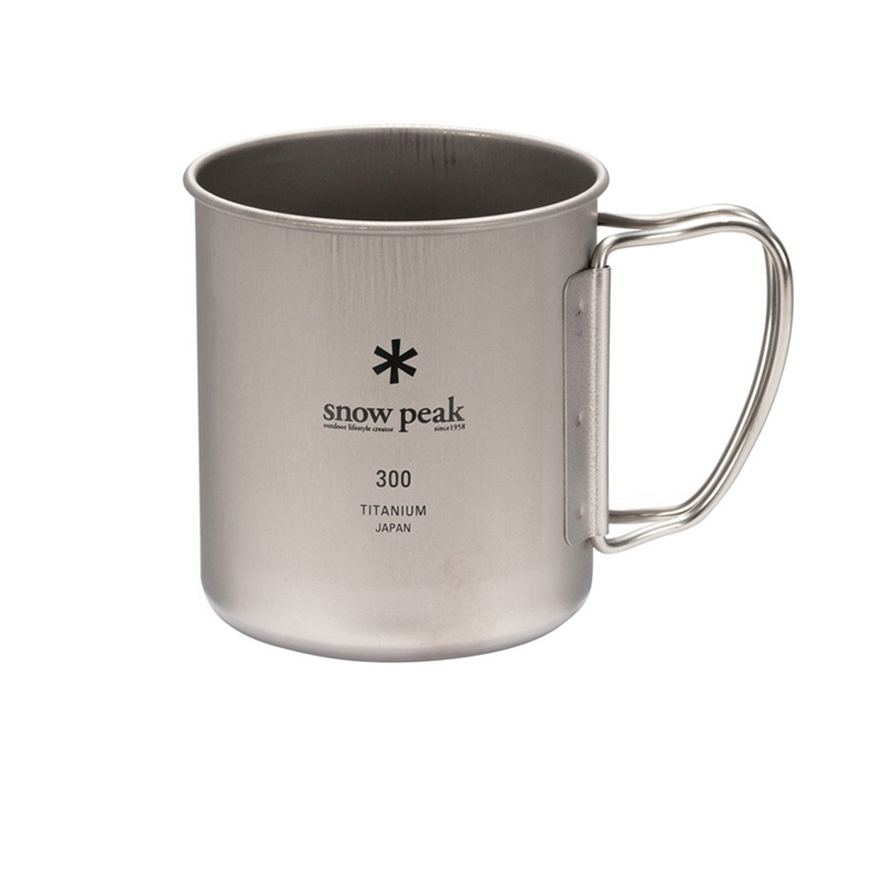 Snow Peak Outdoor Water Equipment 300ml Camping Single Layer Titanium Cup 76.2*82mm