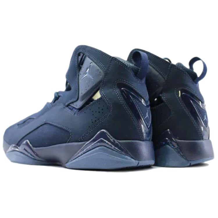 Jordan True Flight Abrasion Resistant High top Vintage Basketball Shoes Men’s Dark Blue