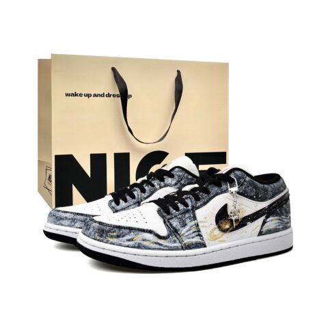 Jordan Air Jordan 1 Shopping Bag, Starry Sea Wander, Spring Summer Ambient, Preppy Style Low top