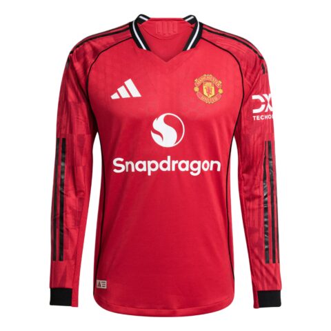 Adidas Free Shipping With AdiClub Manchester United 25/26 Long Sleeve Home Authentic Jersey