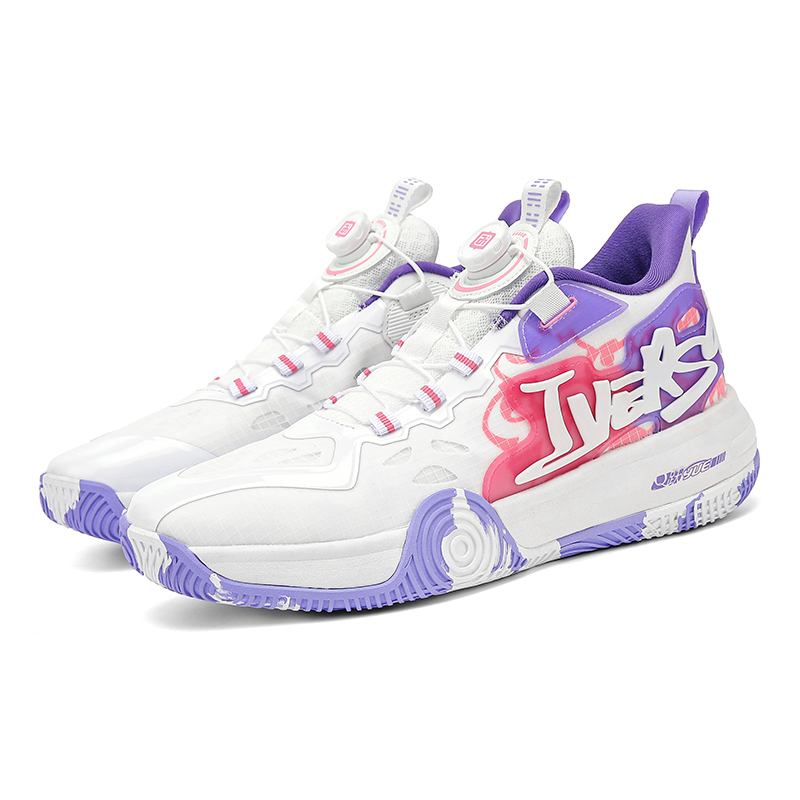 IVERSON Basketball Shoes Unisex Low Top White Mist Purple Pink