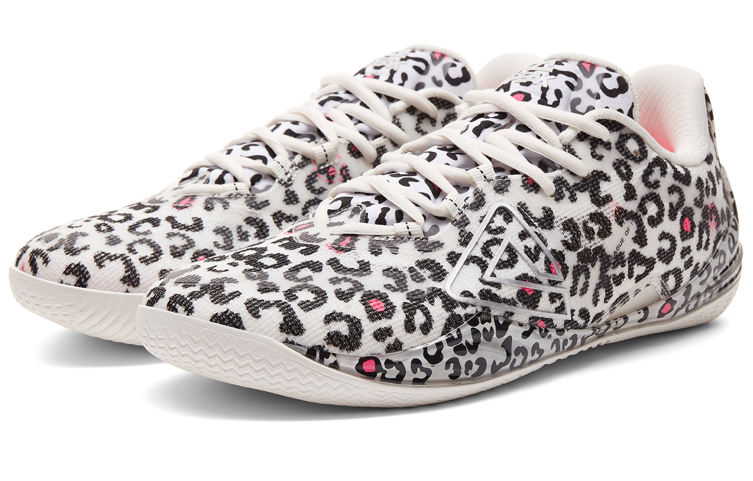 PEAK Wushuang Basketball Shoes Men’s Low Top White Black Pink