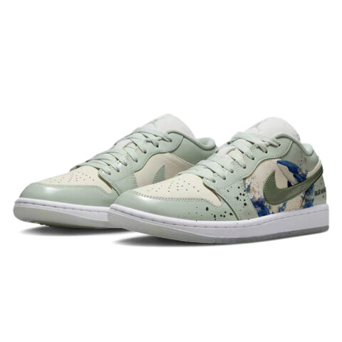 Jordan Air Jordan 1 Vintage Basketball Shoes Women’s Low Top White/Green