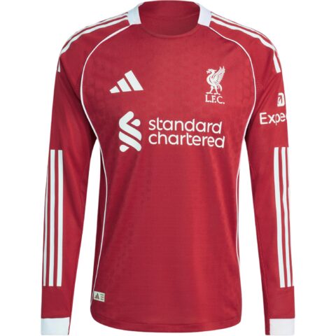 Adidas Free Shipping with adiClub Liverpool Fc 25/26 Long Sleeve Home Authentic Jersey