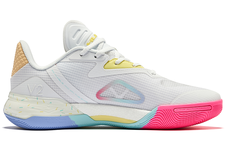 Erke Qian Xun V2 Cushioning, Wear Resistant Low top Basketball Shoes Men’s Ice Cream Colorway