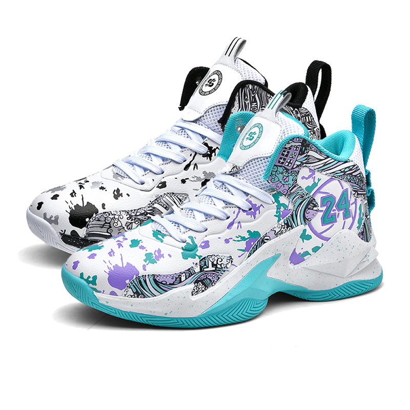 MUSNODO Mesh, Synthetic Leather High top Basketball Shoes Unisex
