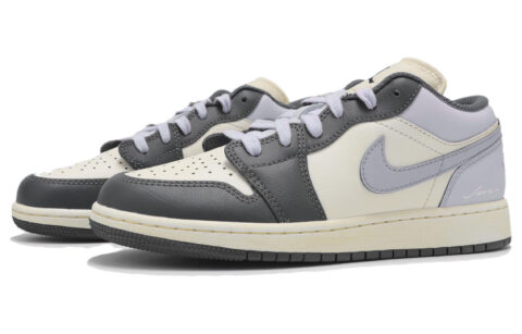 Jordan Air Jordan 1 Low top Vintage Basketball Shoes Unisex Light Purple