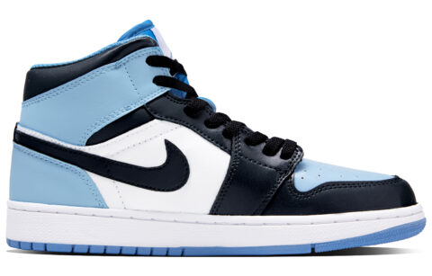 Jordan Air Jordan 1 All Star Leather Abrasion Resistant Mid top Vintage Basketball Shoes Unisex Blue Black White