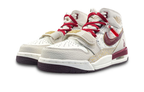 Jordan Legacy 312 Slip Resistant Abrasion Resistant High top Vintage Basketball Shoes Unisex White Red