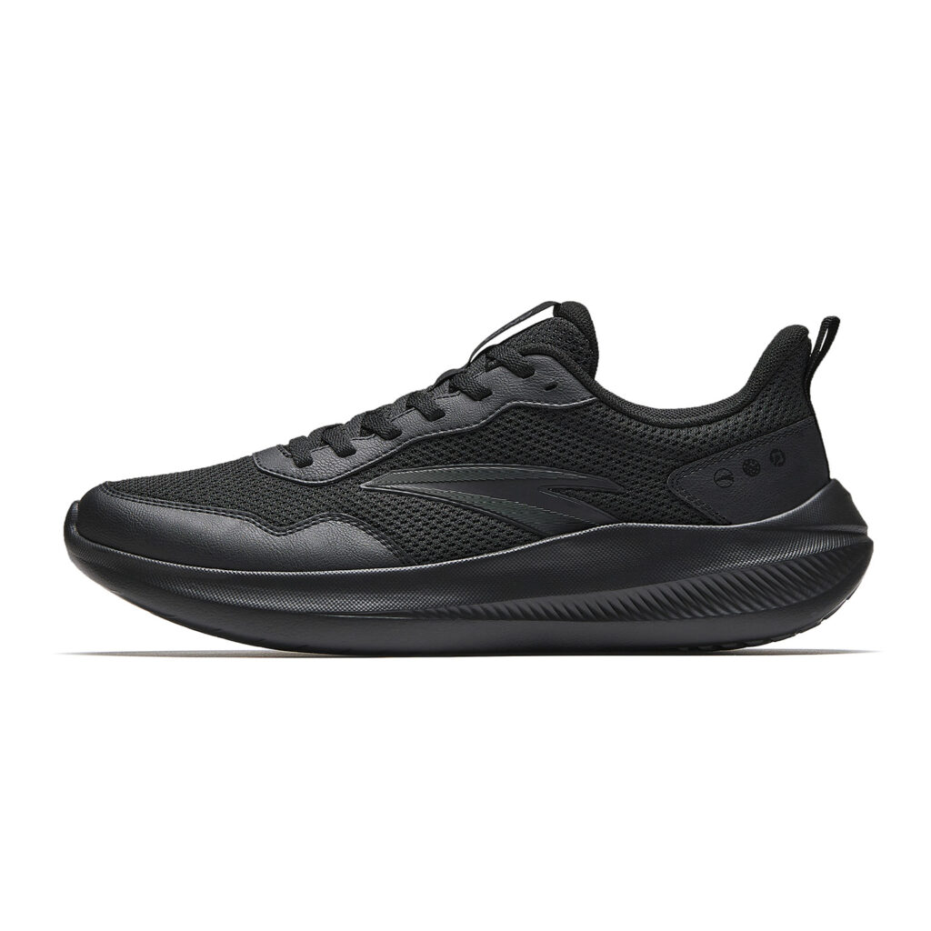 Anta Cushioning Slip Resistant Breathable City Commuting Running Shoes Men’s Basic Black