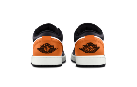 Jordan Air Jordan 1 Black Orange Crushed Cushioning, Wear Resistant Low top Vintage Basketball Shoes Unisex