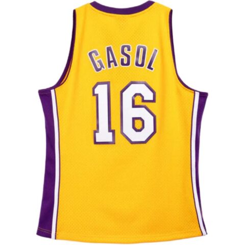 Mitchell Ness 2009/10 Hardwood Classics Pau Gasol Los Angeles Lakers Swingman Jersey