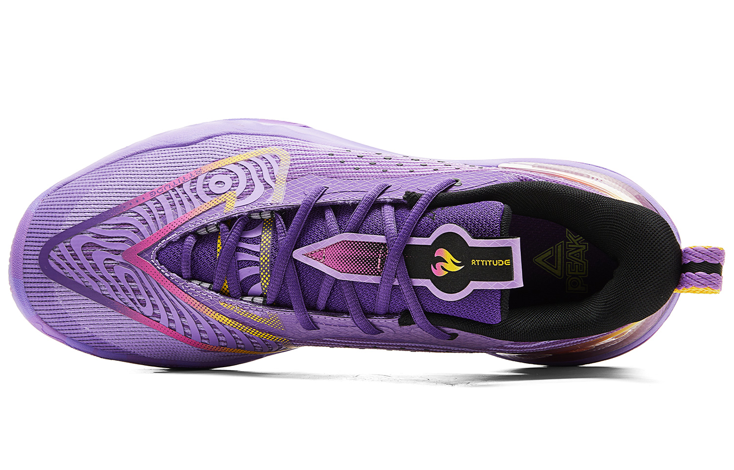 PEAK Taichi Triangle 4.0 Basketball Shoes Men’s Low Top Purple Floral Yarn