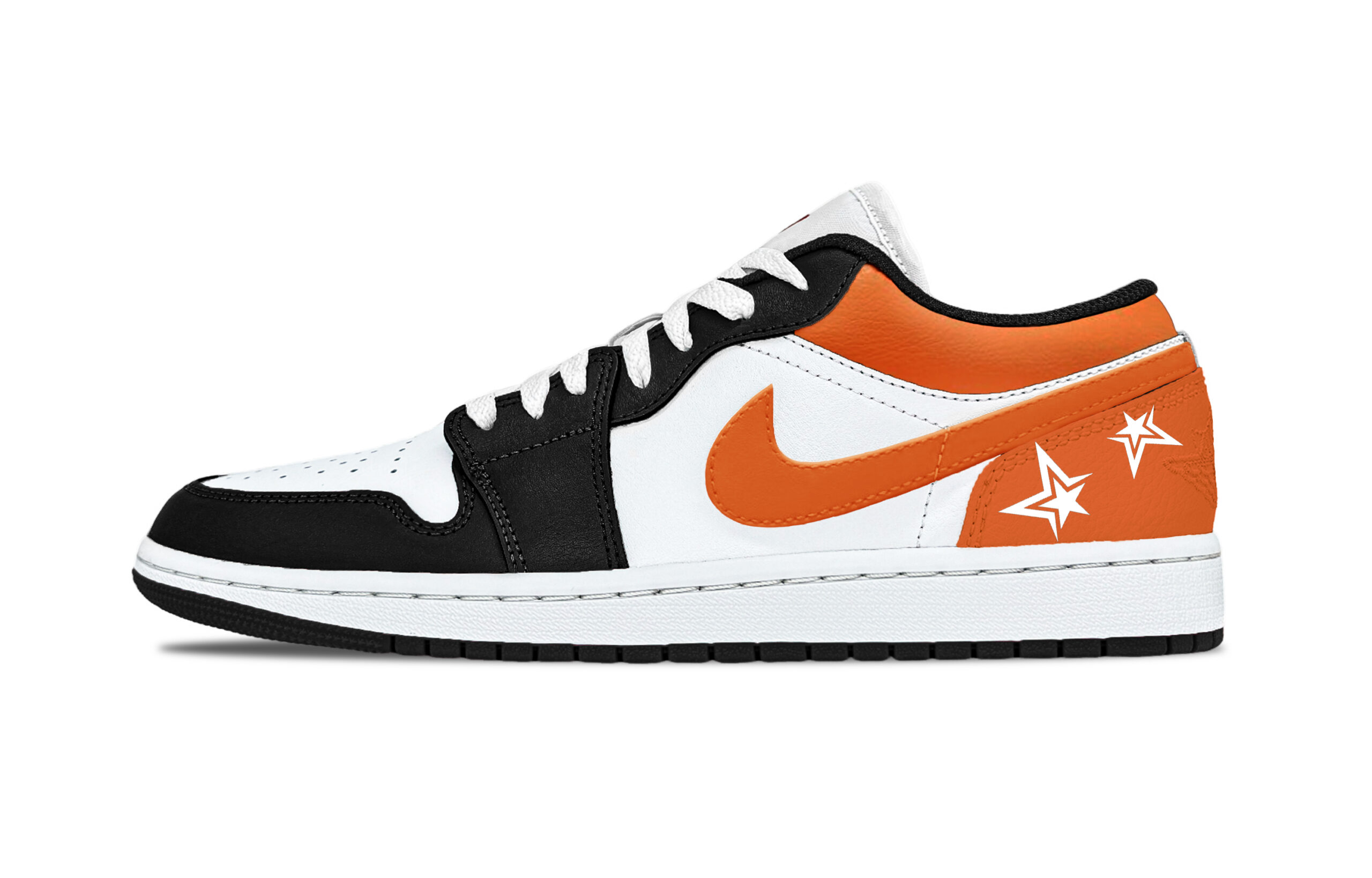 Jordan Air Jordan 1 Crush Star Moon Leather Balance Low top Vintage Basketball Shoes Unisex Black Orange