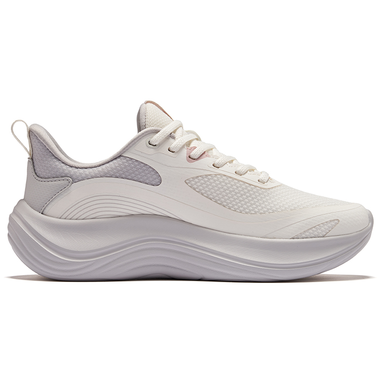 Erke Business Style Running Shoes Women’s Low Top Microcrystal White Mist Gray