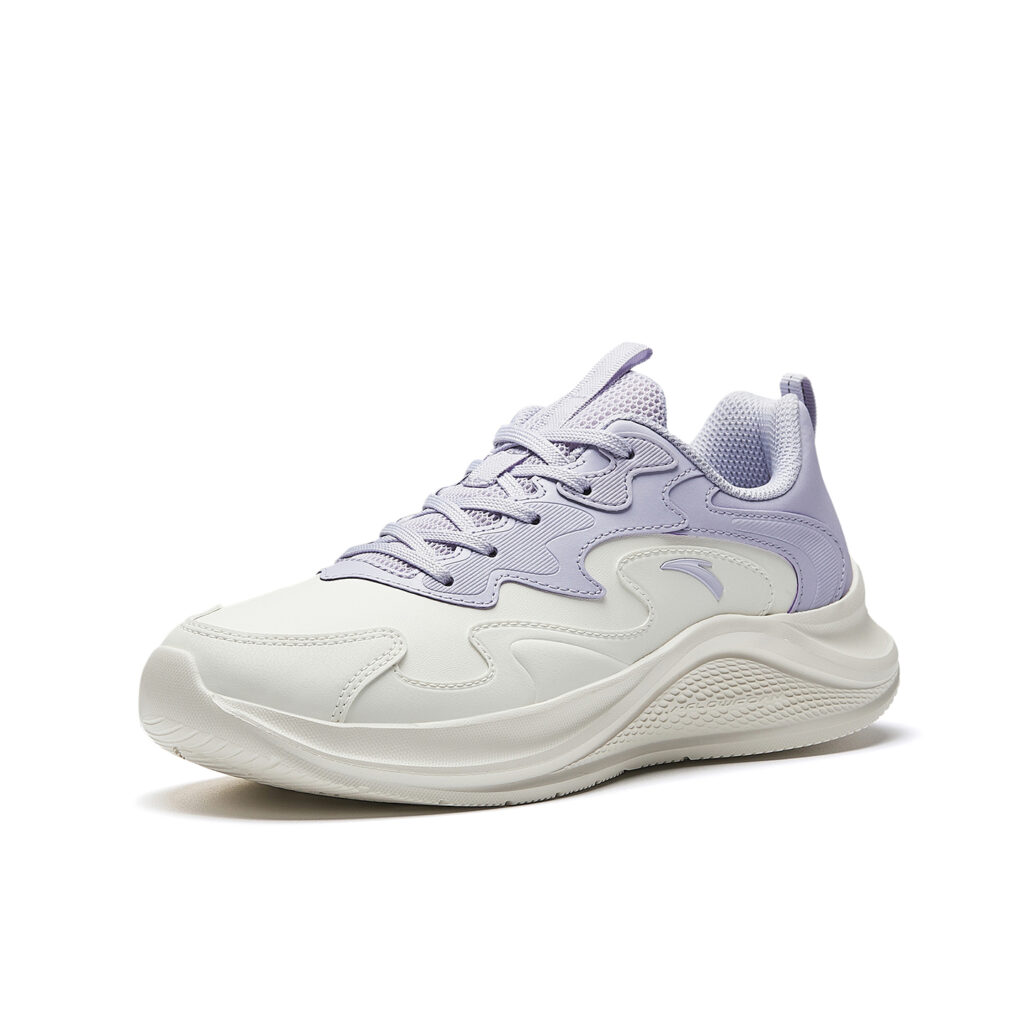 Anta Cushioning, Non Slip, And Waterproof Low top Running Shoes Women’s Mist Light Purple