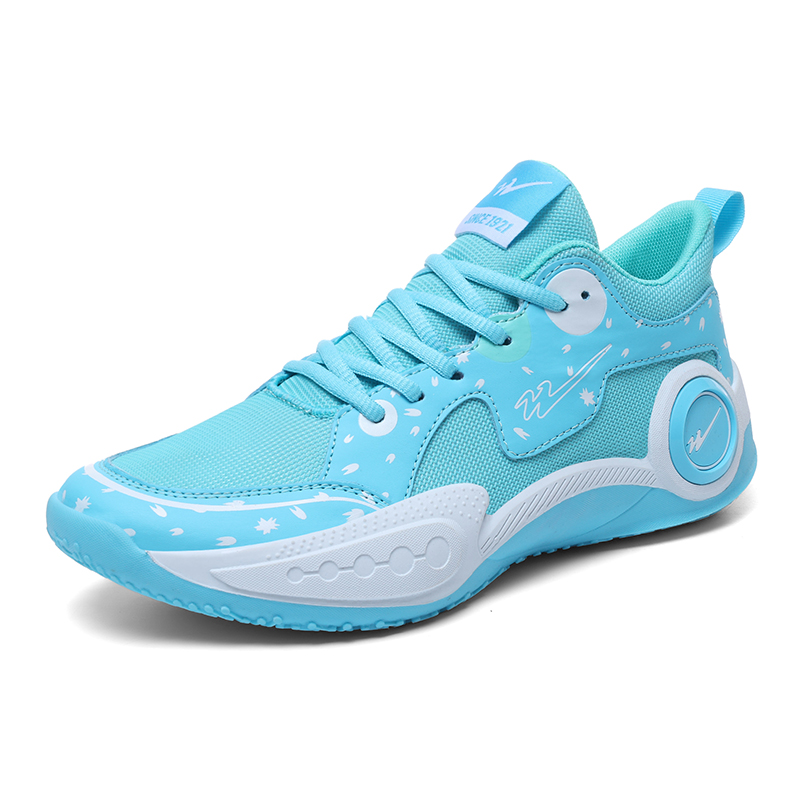 Binary Cushioning Breathable Slip Resistant Cushioning Breathable Slip Resistant Low top Basketball Shoes Unisex Aqua