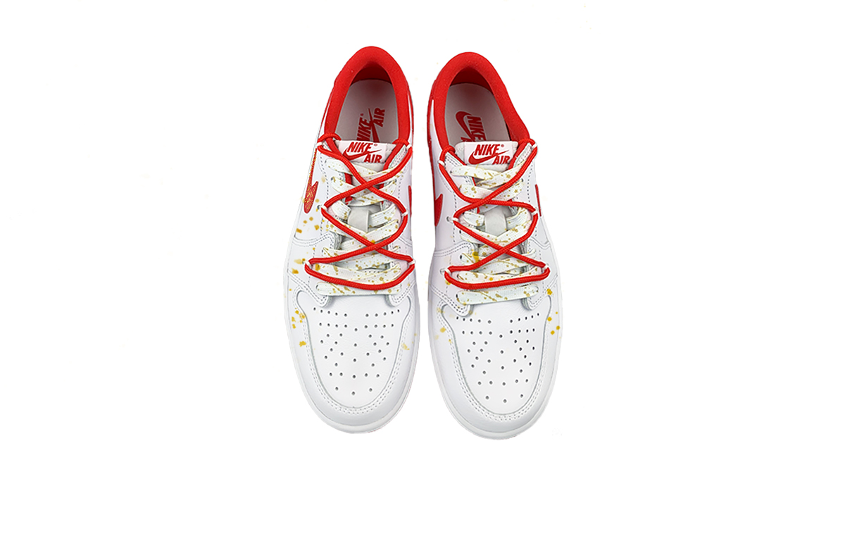Jordan 1 Breathable Low top Vintage Unisex White Pink