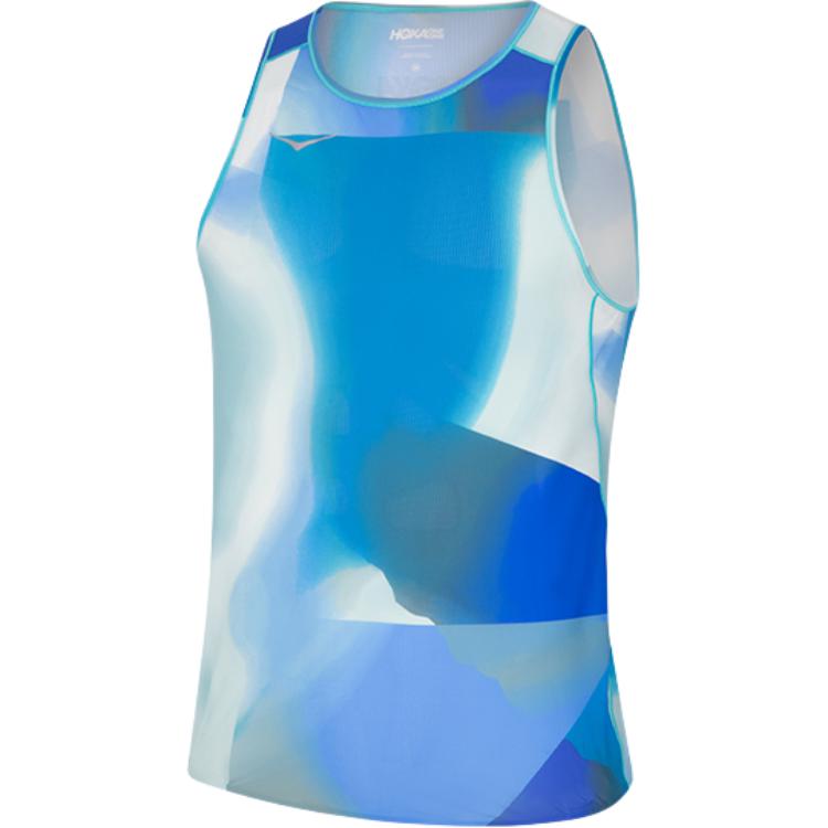 HOKA ONE ONE Running Tank Top Men’s Blue Print
