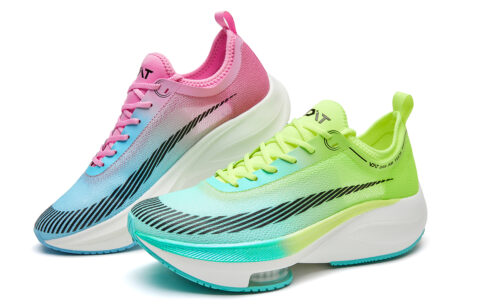 VOIT Running Shoes Unisex Low Top Green Pink Mismatched
