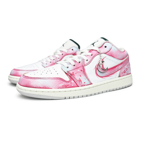 Jordan Air Jordan 1 Low top Vintage Basketball Shoes Unisex White Pink