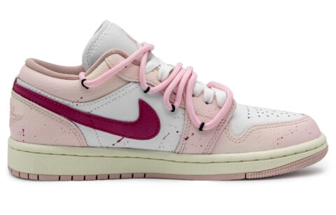 Jordan Air Jordan 1 Slip Resistant Abrasion Resistant Low top Vintage Basketball Shoes Women’s Pink