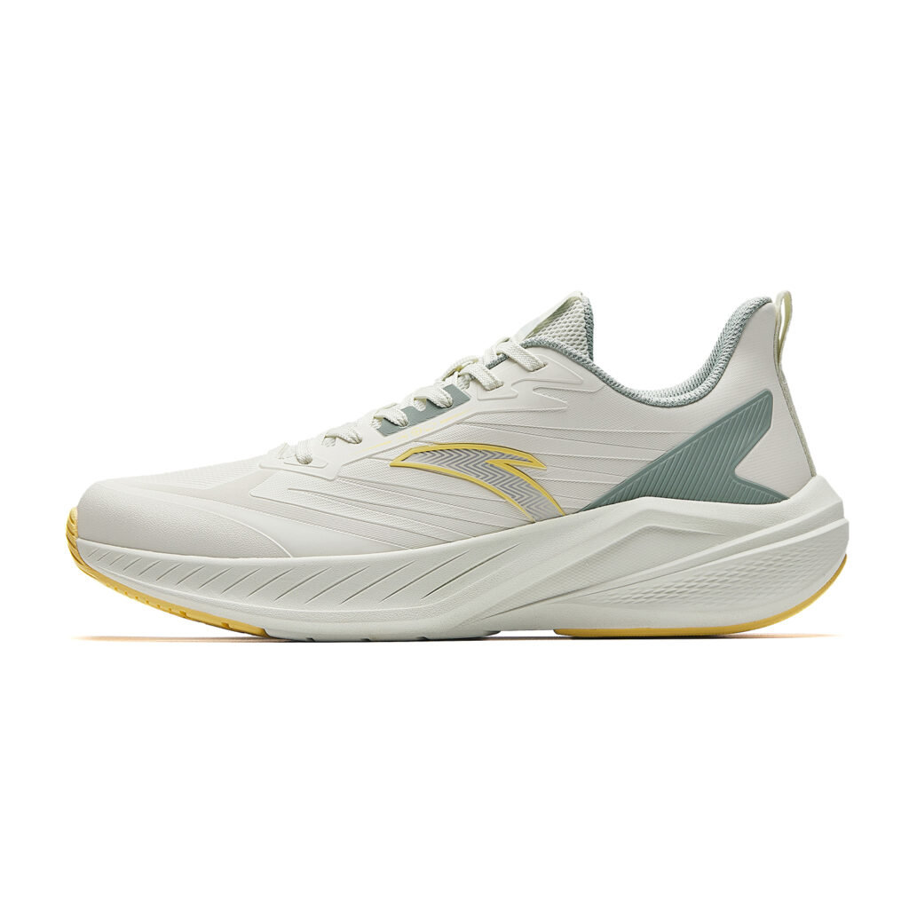 Anta Yunju Fabric Cushioning Lightweight Cushioning Lightweight Low top Running Shoes Men’s White Green Yellow