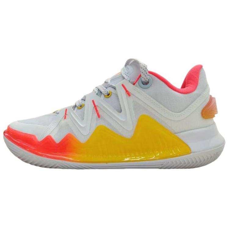Erke Cushioning, Wear Resistant Low top Basketball Shoes Men’s White Red Yellow