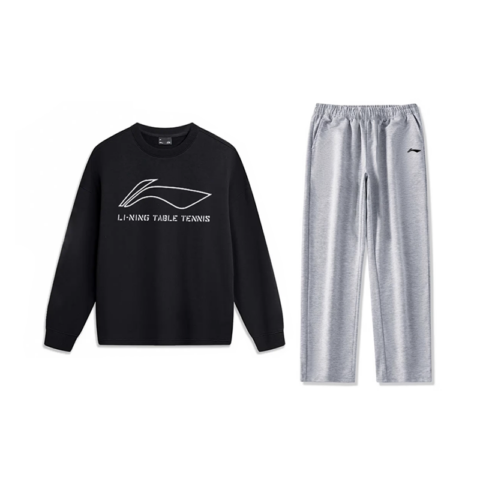 Li Ning Casual Sportswear Unisex Black+Light Heather Gray
