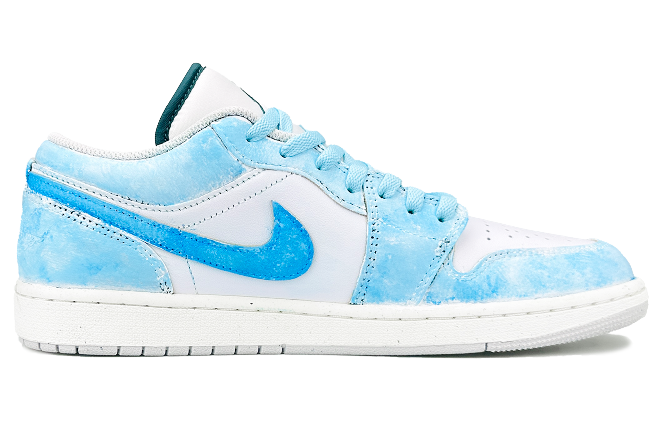Jordan Air Jordan 1 Cushioning Abrasion Resistant Low top Vintage Basketball Shoes Unisex Sky Blue