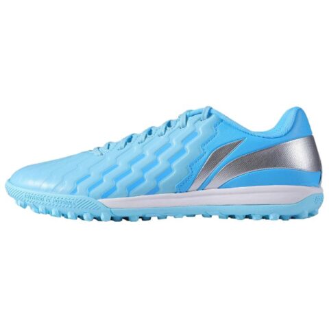 Li Ning Brocade TF Turf Artificial Turf Slip Resistant Abrasion Resistant Soccer Shoes Men’s Blue