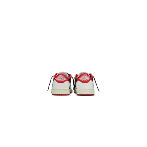 Jordan Air Jordan 1 Leather Low top Vintage Basketball Shoes Unisex Beige White Red