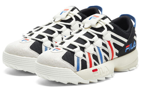 FILA FUSION Spaghetti Textile, Synthetic Leather Low top Vintage Basketball Shoes Women’s White Black
