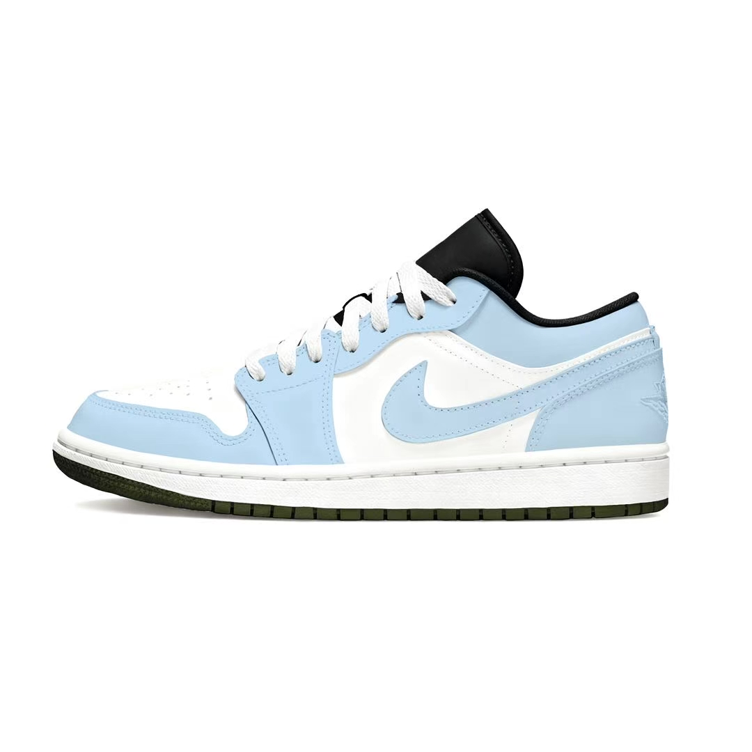 Jordan Air Jordan 1 Maris Sal Ice Cream Abrasion Resistant Low top Vintage Basketball Shoes Unisex White Blue