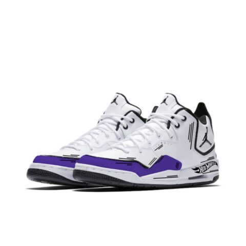 Jordan Courtside 23 Abrasion Resistant Mid top Vintage Basketball Shoes Unisex Blue White