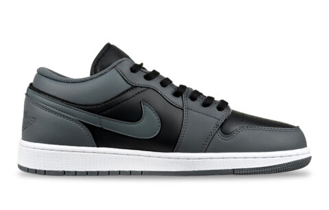 Jordan Air Jordan 1 Ink Gray Abrasion Resistant Low top Vintage Basketball Shoes Unisex Dark Gray