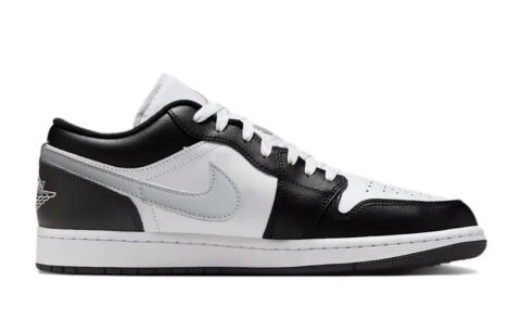 Jordan Air Jordan 1 Silver Starlight Box Abrasion Resistant Low top Vintage Basketball Shoes Unisex Black Silver