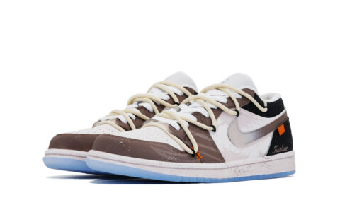 Jordan Air Jordan 1 Slip Resistant Abrasion Resistant Low top Vintage Basketball Shoes Women’s Brown Black