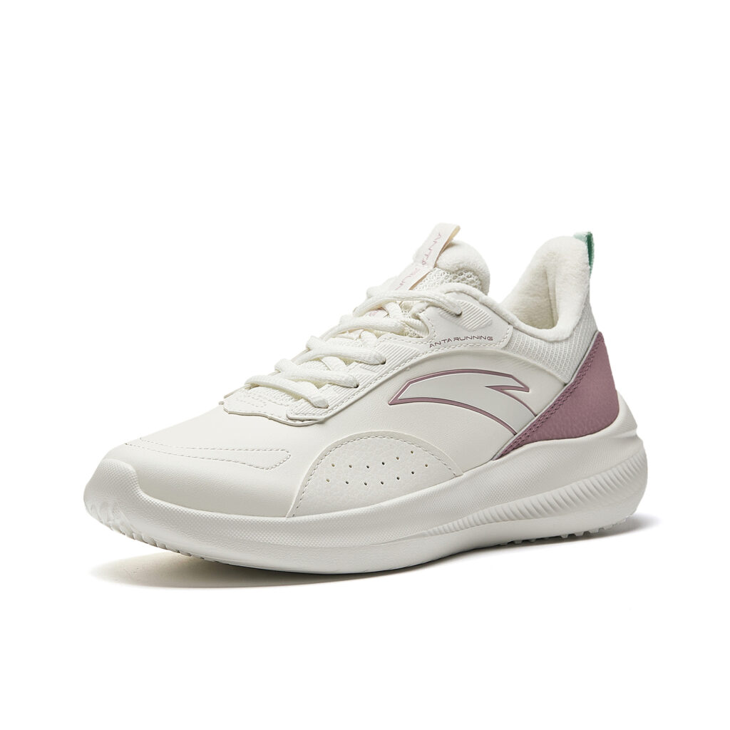 Anta Liuyun Breathable Cushioning Low top Casual Running Shoes Women’s Ivory White Taro Purple