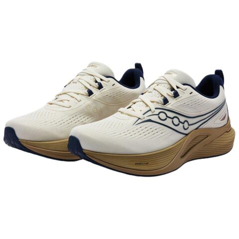Saucony Tempus TanTu 3 Waterproof Support Rebound Running Shoes Unisex Beige Brown